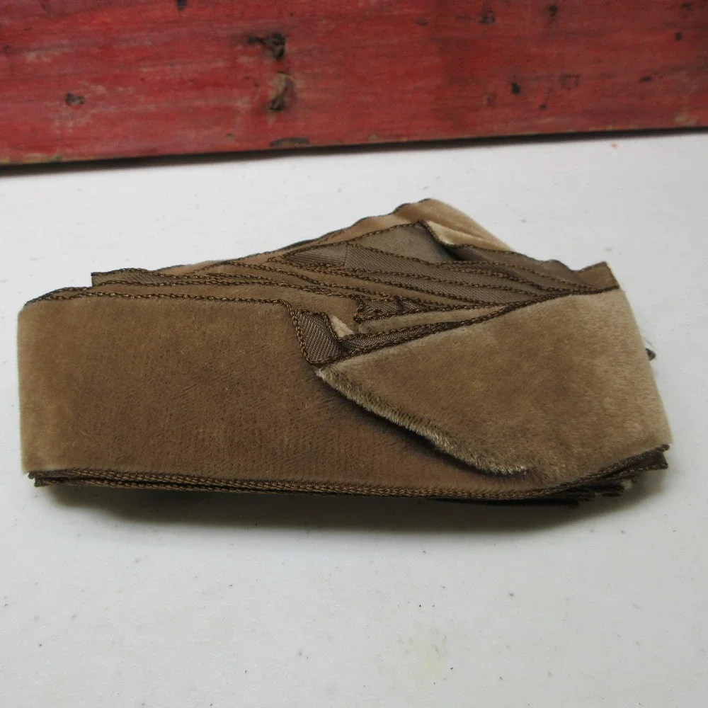 VTG Mocha Brown Velvet & Grosgrain Ribbon 1.5